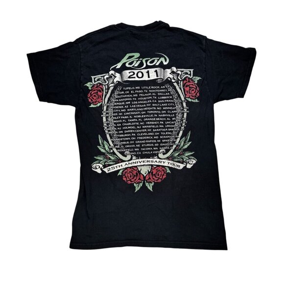 Poison 25th Anniversary Tour Concert T-shirt Black Small Adult - Picture 2 of 4